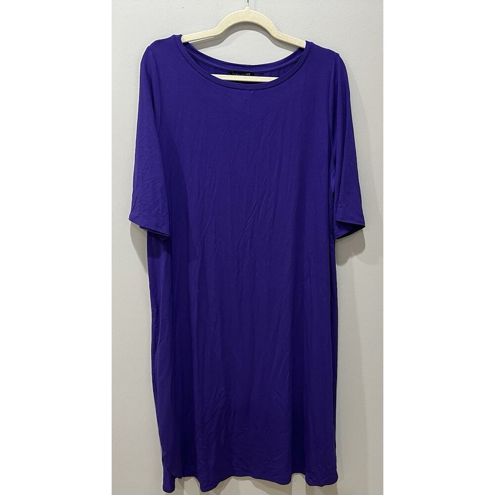 Eileen Fisher Dress Womens X Large Bateau‎ Neck Purple Viscose Jersey NWT